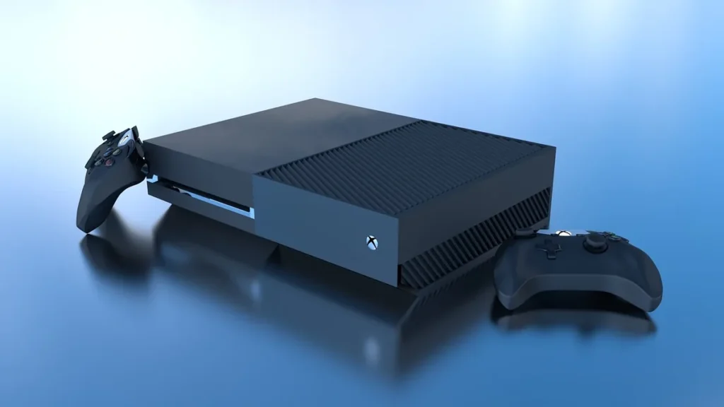 Modern Xbox console with subtle controller redesign features, including new button font on the front panel.